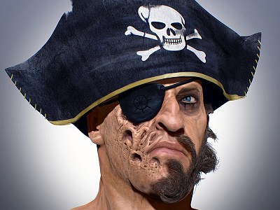 Pirate character conceptart digitalart gameart illustration pirate rebel scarface sculpting zbrush