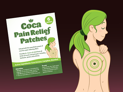 Coca Patch Label adobe adobe illustrator branding canada coca coca leaf girl green label design lebel medical vancouver vector