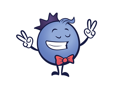 Blueberry adobe illustrator cc berry blueberry bowtie brand cute mascot mascot logo vector