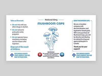 MushroomCaps Label canada illustration label legal mushrooms logo magic mushrooms medical medical mushrooms mushroom vector