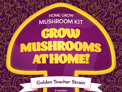 Mushroom Grow Kit Packaging adobe illustrator canada graphic design magic mushrooms mushrooms package design pattern making patterns vectors