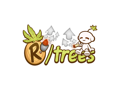 r/trees logo 2d cannabis character design marijuana pineapple reddit rtrees snoo vector