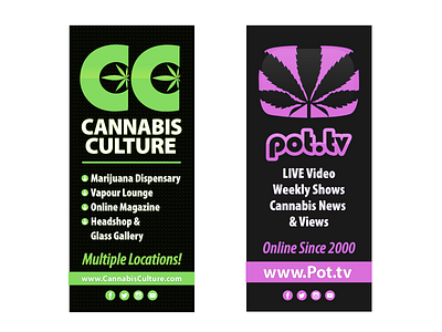 Cannabis Culture and Pot-TV Banners 2d banner canada cannabis culture graphic design marijuana signage vancouver