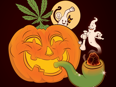 Hempy Halloweed 2d canada cannabis halloweed halloween halloween design holiday illustration marijuana vancouver weed