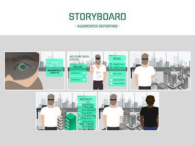 Illustration / Storyboard Augmented Reporting graphic design illustration storyboard ui