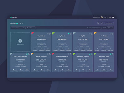 Dashboard Design Project Overview v1 dashboard design projects tiles ui web