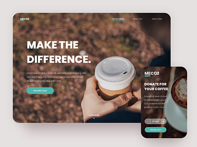 Landing Page Design Draft 1 - Co2 Compensation design graphic design typography ui web