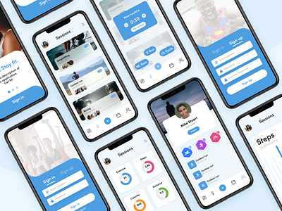 Fit app adobe xd design interactive design ui ux