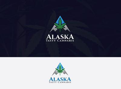 Alaska abstract alaska logo blue logo cannabis logo cartoon dribbble flat gaja logo graphicdesign green logo hill logo illustration leaf logo logodesign marijuana logo pot score