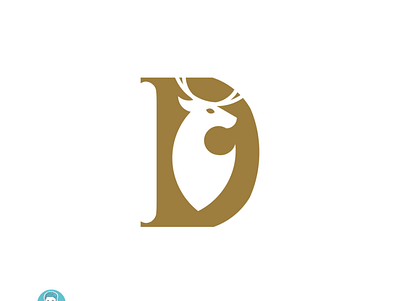 Company logo Letter D + Deer animal art deer design elegant element graphic head illustration isolated logo mammal nature reindeer sign silhouette symbol vector wild wildlife