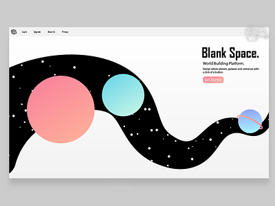 Blank Space | World Building Platform {concept} landing page landing page concept web web design web design concept website website concept