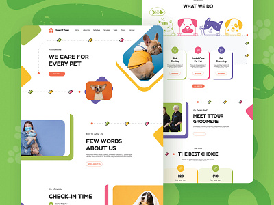 Pet Service - Claws N' Paws graphic design illustration pet grooming pet service pet store ui
