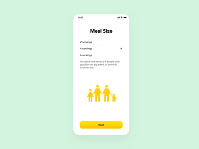 Meal Size Prototype app illustration principle for mac ux