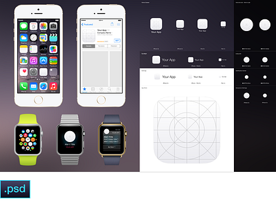 iOS App Icon Template 3.0 app apple icon ios template watch