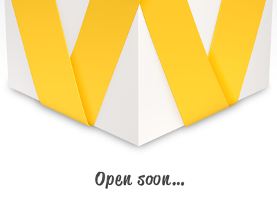 Wrapp Teaser app box icon logo ribbon teaser web website wrapp yellow