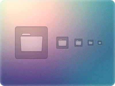 Etched: Folder alpha etched folder icon inset mac osx see through set sunken transparency