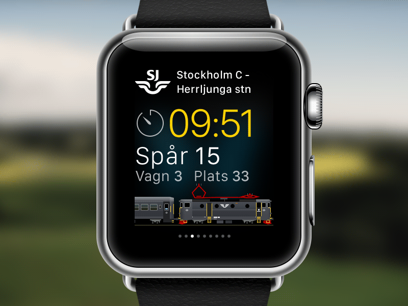InterCity Nearing Departure – SJ's Min resa for Apple Watch