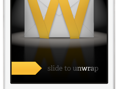 Slide to unwrap animation 3d envelope ribbon unwrap video wrapp yellow