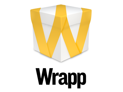 Wrapp Logo android app box brand branding icon iphone logo logotype ribbon wrapp yellow