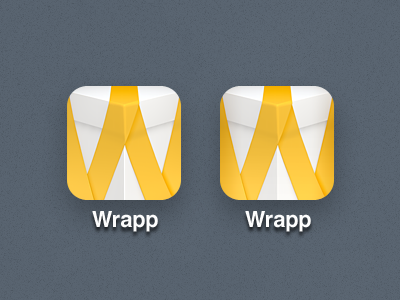 Wrapp iOS Icon Tweak app box branding icon iphone ribbon yellow