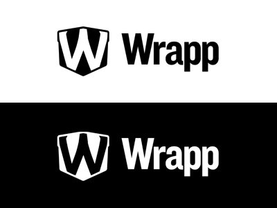 Monochrome variant of Wrapp logo branding monochrome wrapp