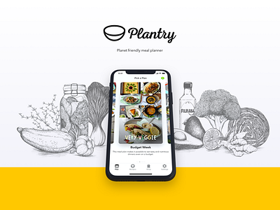 Plantry branding illustration logo