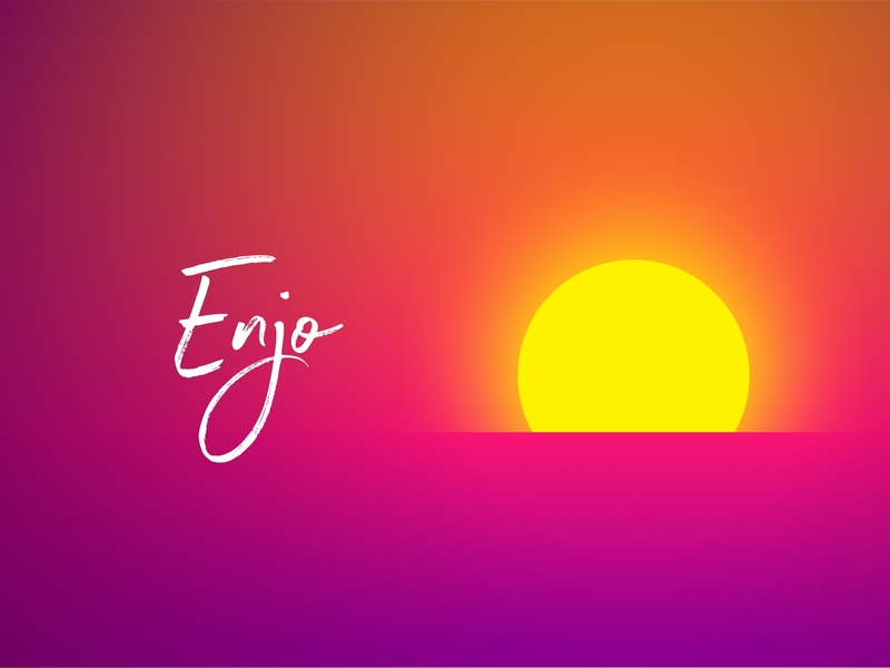 Enjo app branding ios sunset