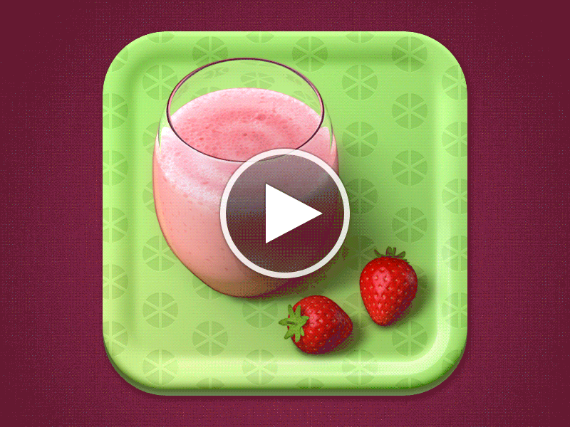 Smoothies Icon Time-lapse animation icon pattern smoothie strawberries strawberry texture time lapse tray
