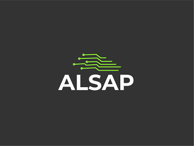 ALSAP Logo black white branding concept graphic design information technology logo logotype neon typogaphy vector