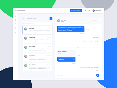 UI Concept for Messaging WebApp