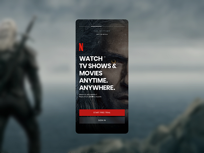 Netflix On Boarding Page UI Design