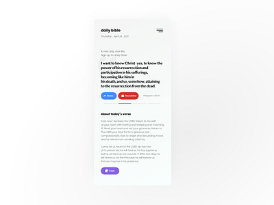 Daily Bible - Daily Quotes UI UX Design