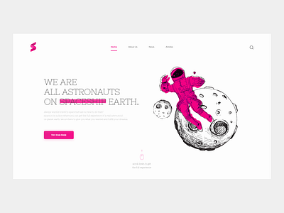 Space.co Astronauts experience UI Website Design dailydesign dailyui design new newdesign pink ui ui design uidesign uiux uiweb uiwebsite ux web website