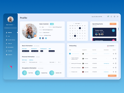 Employee Onboarding Platform - Employee Profile crm crm software dashboad dashboard design dashboard ui design employee figma design figmadesign profile ui ui design uiux user experience user interface user interface design userinterface