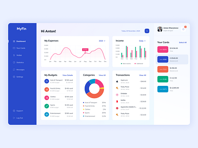 MyFin - financial dashboard crm crm dashboard dashboard dashboard ui design figma design figmadesign finance finance app financial money management ui ui design uiux user interface design