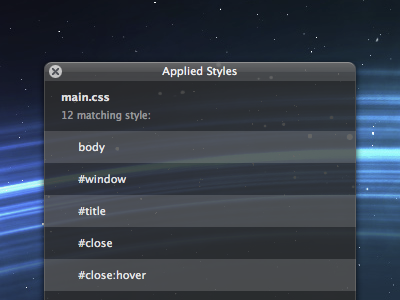 Mac OS X HUD window with CSS3 css3 hud mac os native window