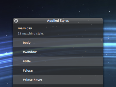 Mac OS X HUD window with CSS3