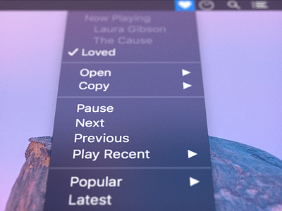 Hypem app blur hype machine hypem mac menu bar os x player radio simple tray