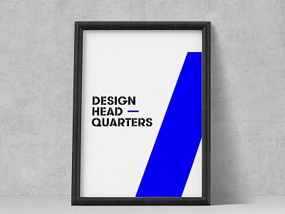 Office poster blue colorful accents poster stencil typography