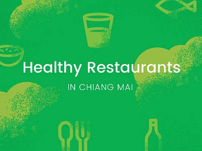 Healthy Restaurants graphic green grunge icon illustration poster texture typography vector