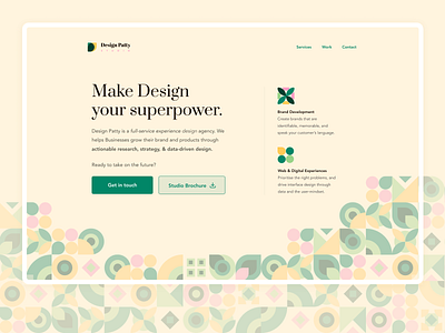 Studio One-Page Layouts brand geometric graphic design identity landing page patterns portfolio studio web design