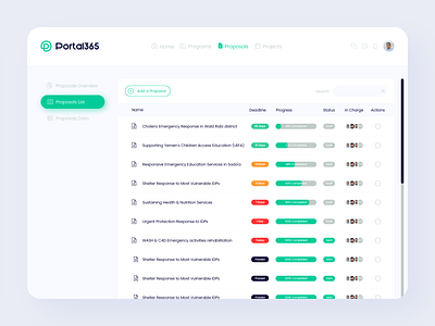 Portal365 Proposals Interface flat interface light pages progress system system pages ui ui ux uiux uiux design user interface ux