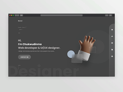portfolio 3d glassmorphism portfolio uiux web design website