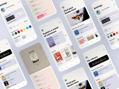 Book App app book design icons mobile settings ui