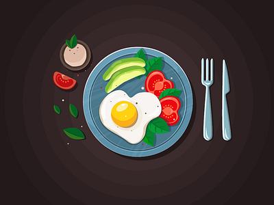 Breakfast color food illustration illustrator