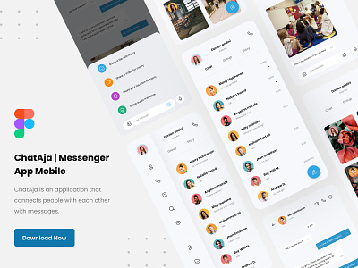 ChatAja | Messenger App Mobile chat design graphic design messenger messenger app minimal mobile mobile app mobile ui ui ui design ux web website