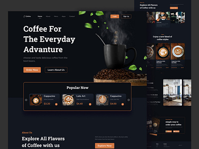 Cofshop - landing page coffee branding coffee coffee apps coffee shop coffee website design graphic design mobile apps ui mobile ux web website