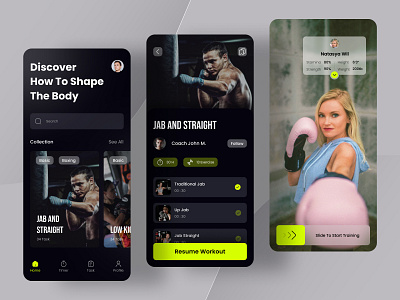 Boxing Workout Metaverse app design coach design exercise fitnes fitness app gym gym app health minimal mobile mobile app mobile design sport ui ux virtual reality workout workout app workouts