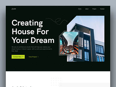 Arch | landing page real estate agency architect architectural architecture architecture design art design graphic design home page interior architecture interior design landing landing page minimal property real estate ui ux web website