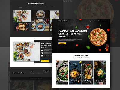 exploration - landing page website food